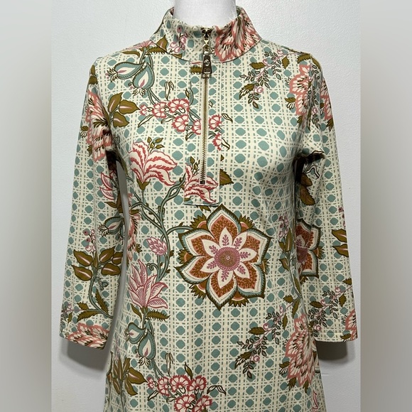 Spartina 449 Nora Dress Calm Waters Floral Cane Blue - Picture 6 of 16